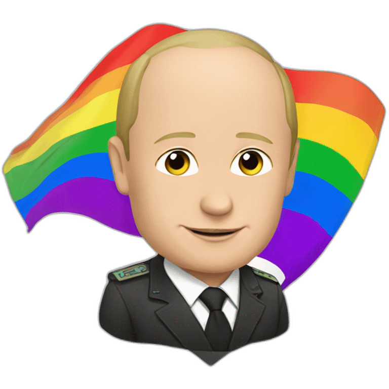 Putin with lgbt flag emoji