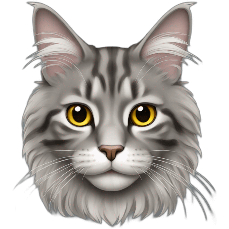 Cat maine coon grey emoji