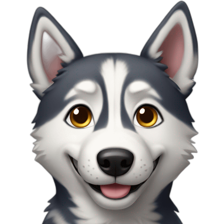 a happy husky emoji