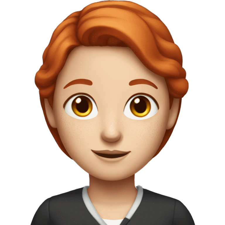 Girl with red hair and freckles that is a teacher emoji