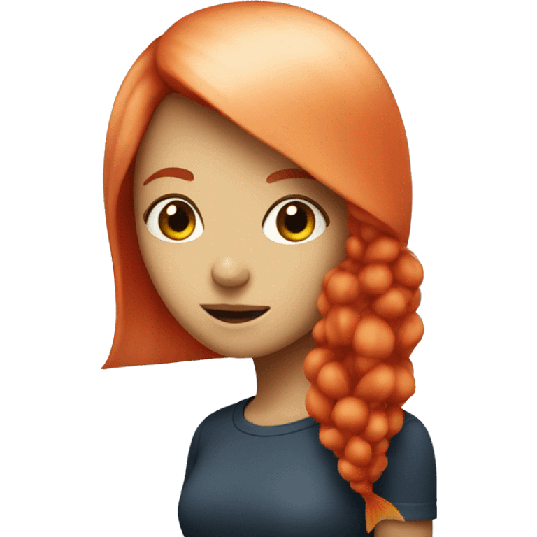 Fish with a red haired girl face emoji