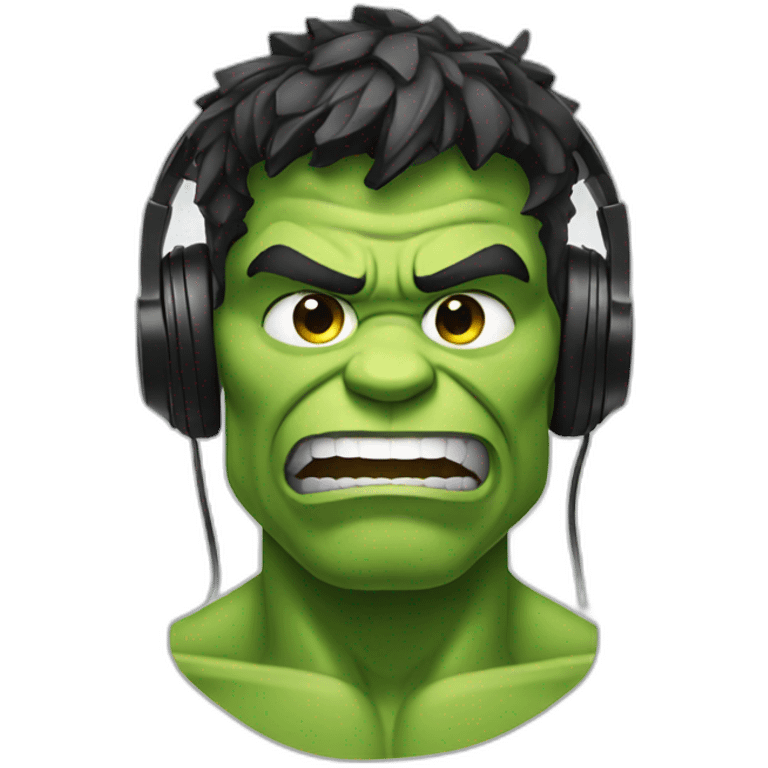 Hulk with headphones  emoji