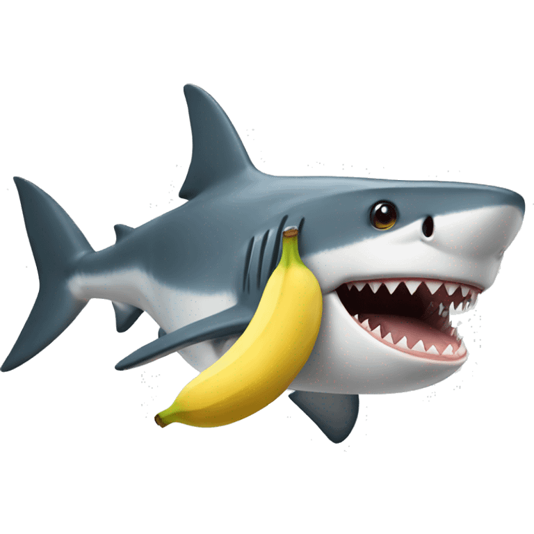 shark with banana emoji