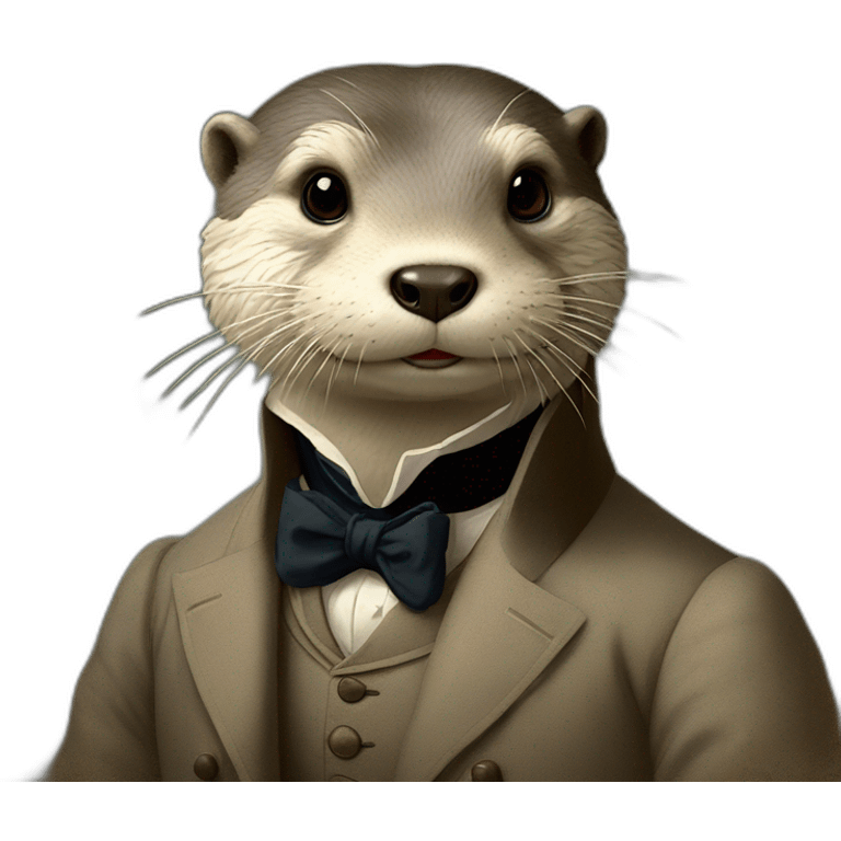 a gentleman otter in a 19th century portrait emoji