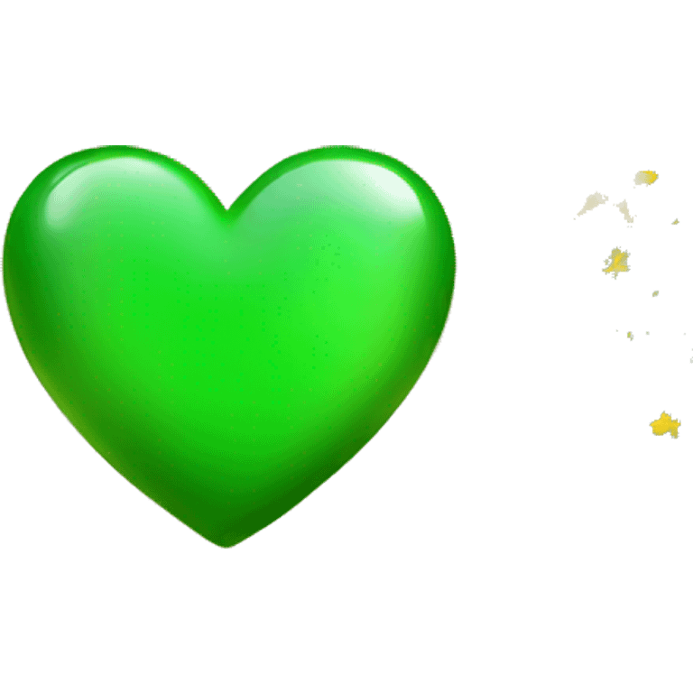 Green heart with yellow sparkling stars emoji