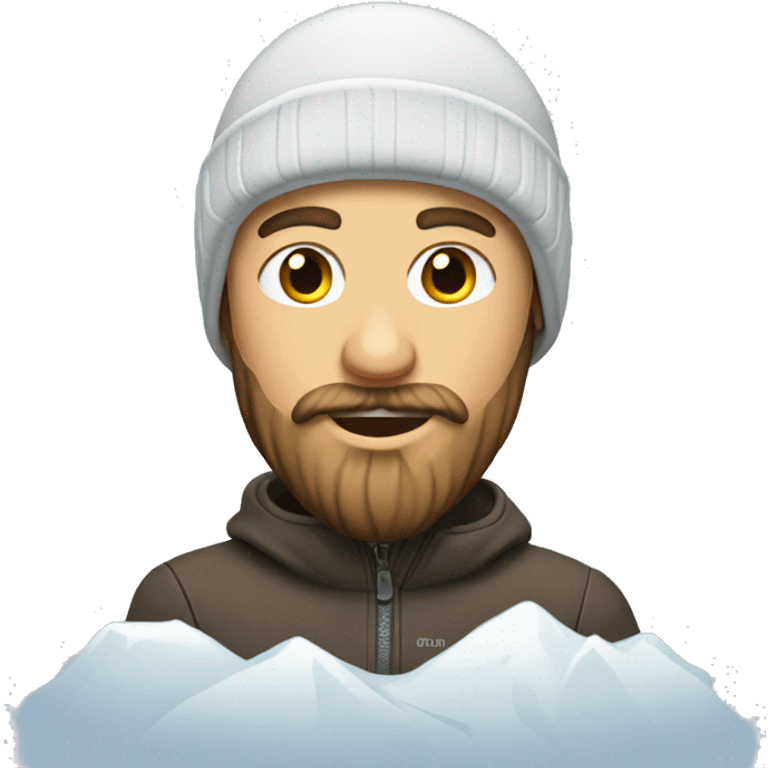 Ski bum with beard of ice and snow  emoji