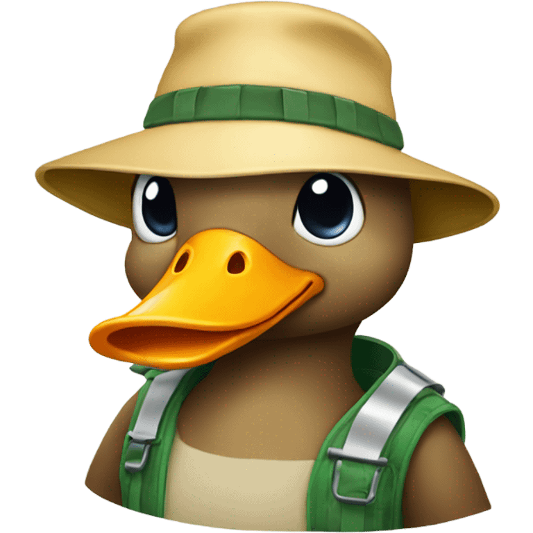 Duck with a bucket hat emoji