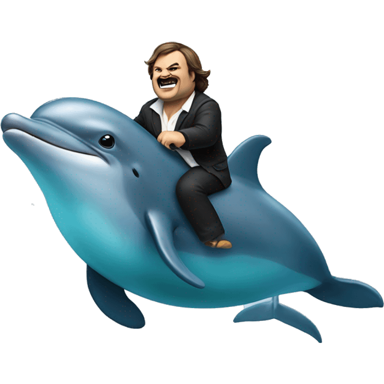 jack black riding a dolphin emoji