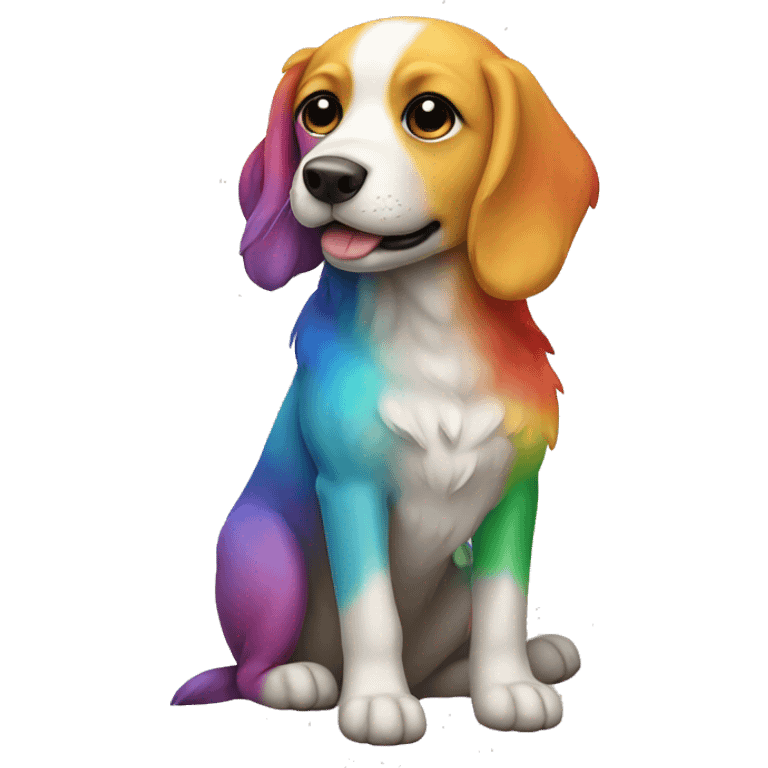 Dog in a rainbow emoji