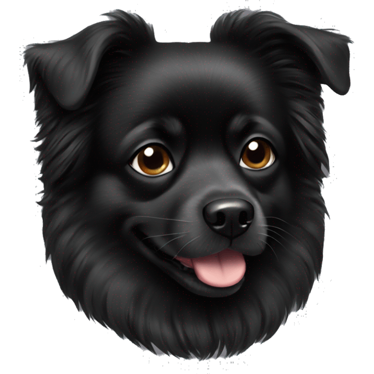 Black Pommeranian dog emoji