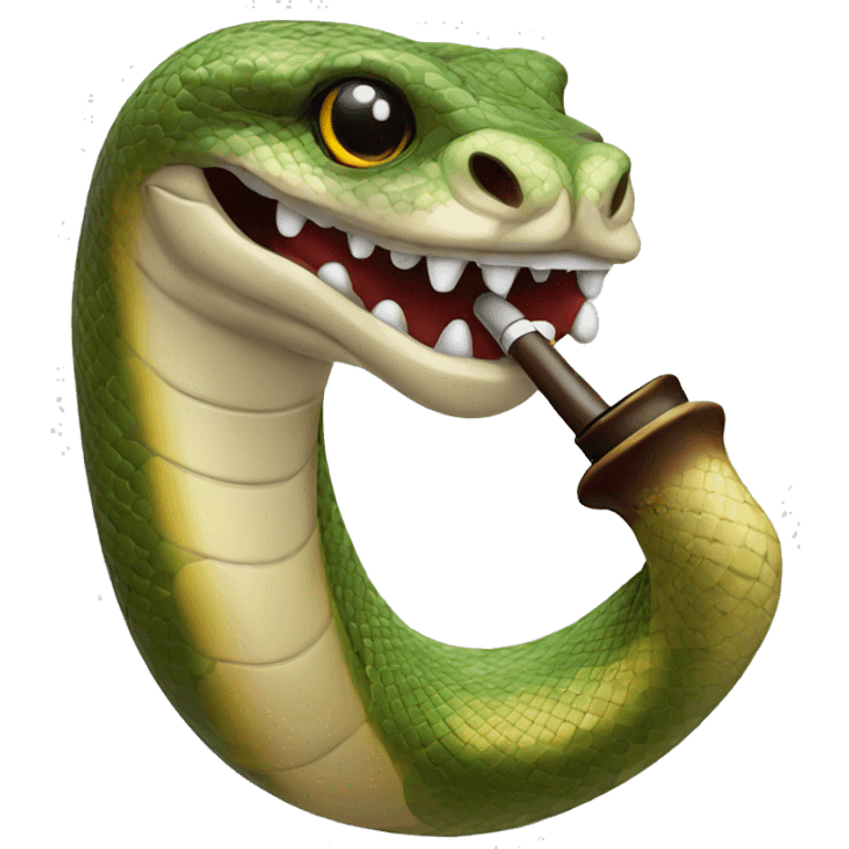 Python smoking a pipe emoji