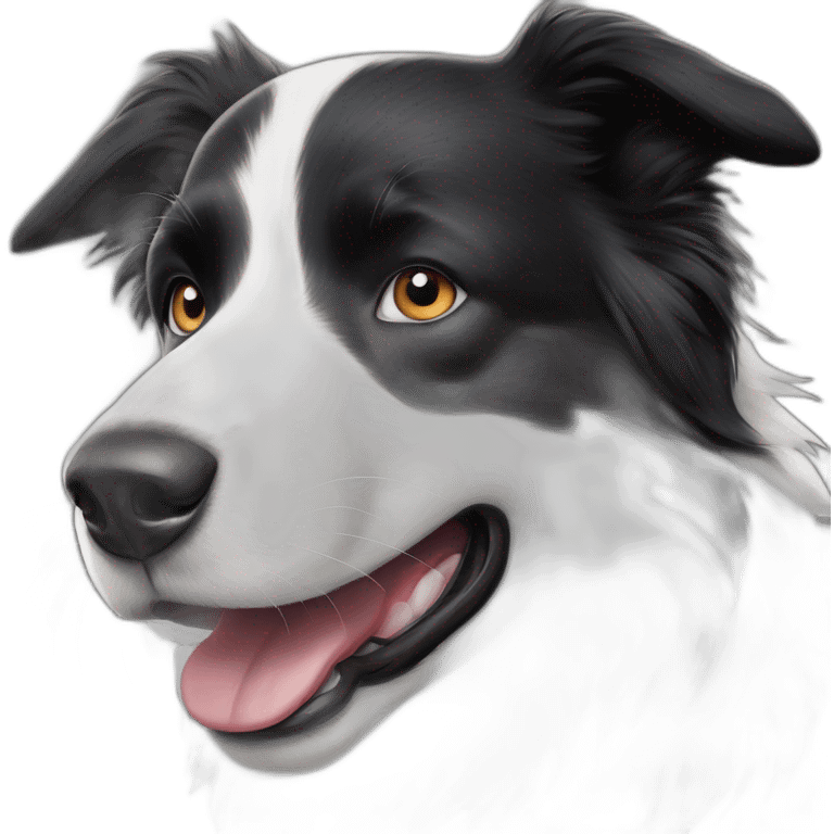 Black-and-white-Border-collie-with-black-freckle-near-nose emoji