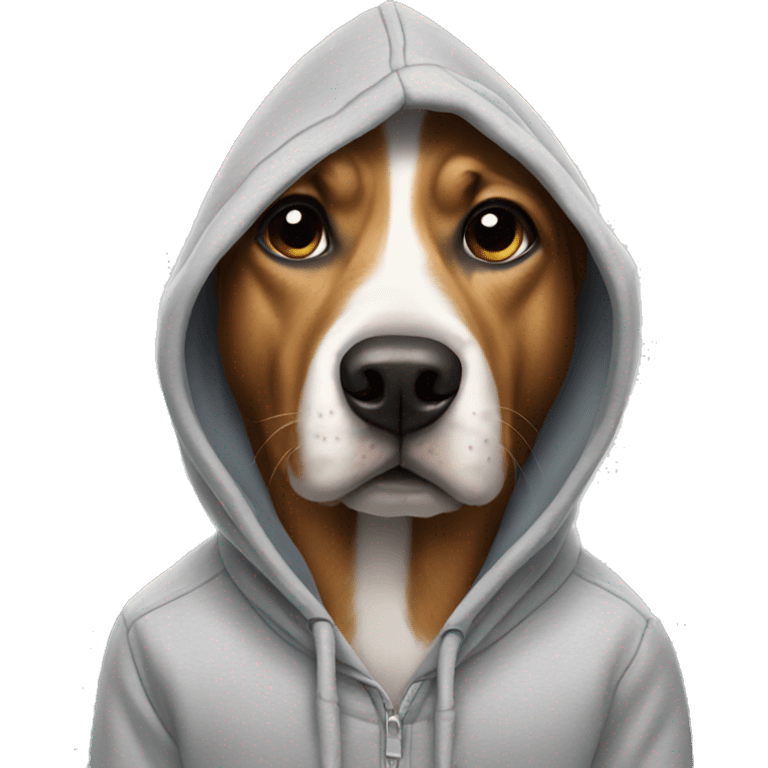 Dog wearing a hoodie emoji