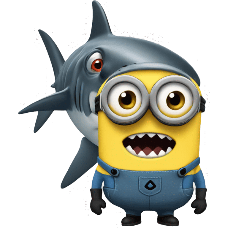 Minion with shark emoji