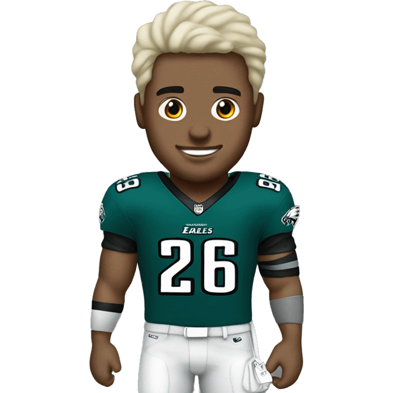 Philadelphia Eagles player with the #26 jersey emoji