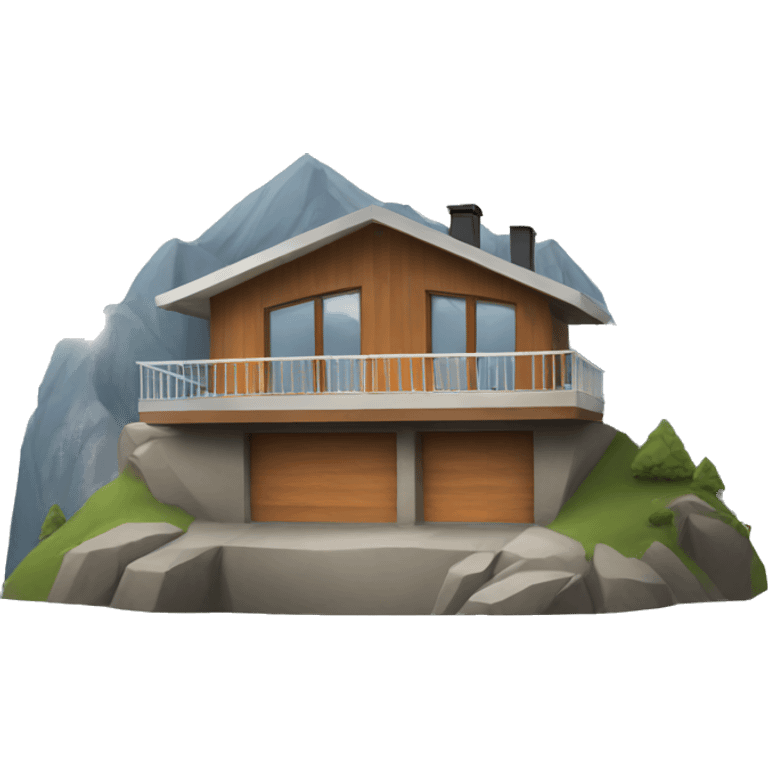 modern house in a mountain emoji