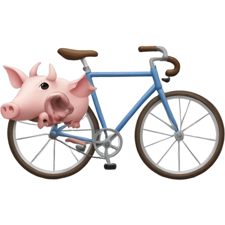 A bike with a horn and pig feet  emoji