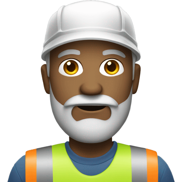 White garbage man with grey beard emoji