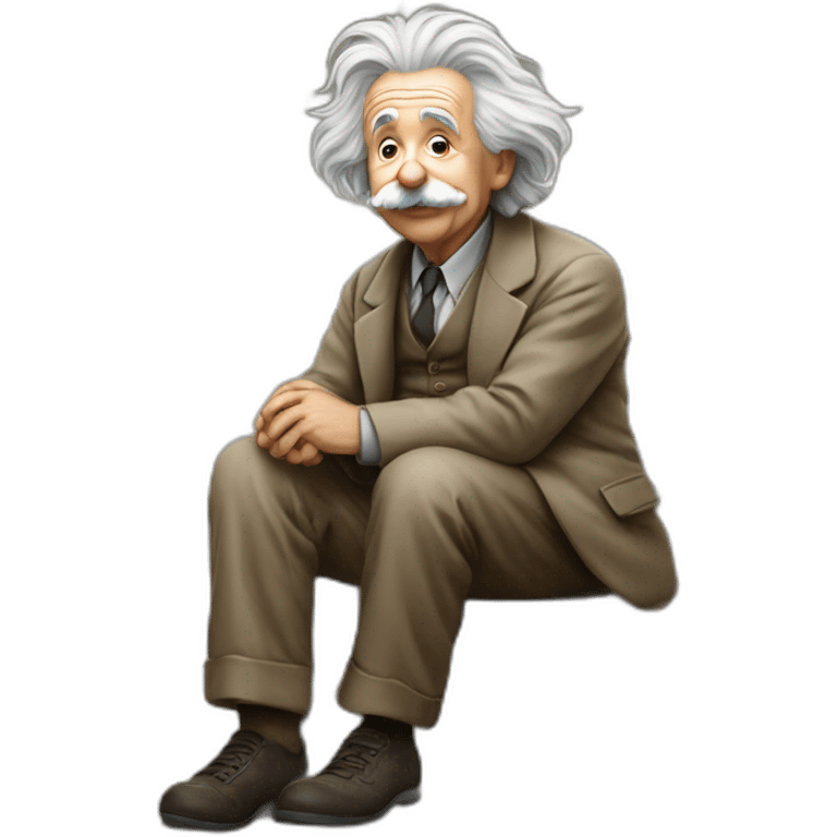 albert einstein sitting on a ledge emoji