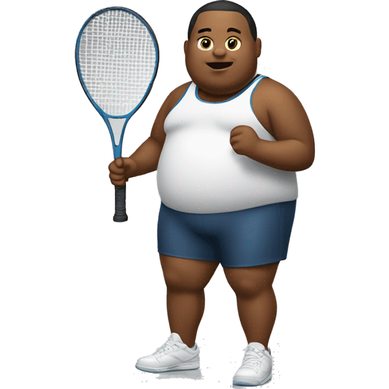 fat boy with racket emoji