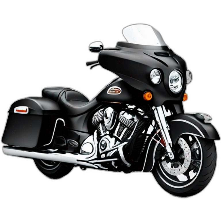 Motorcycle Indian bagger color negra emoji