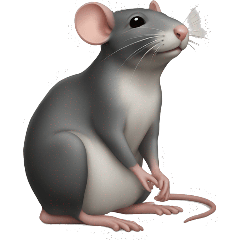 a rat sit at the right on a human emoji