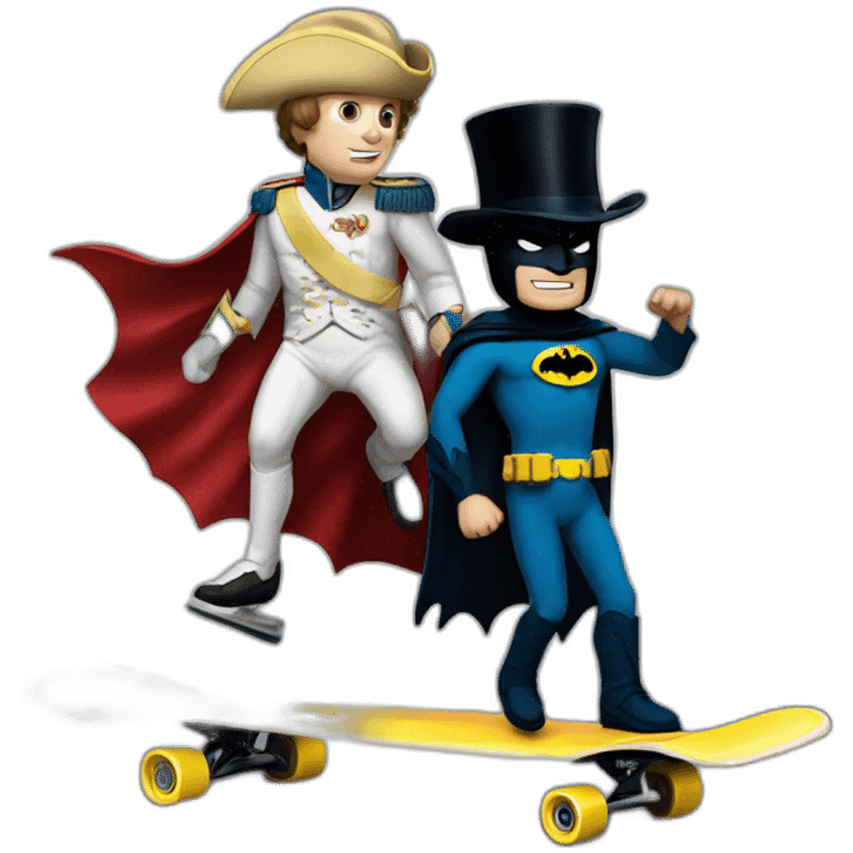 Napoleon with batman doing skateboard emoji