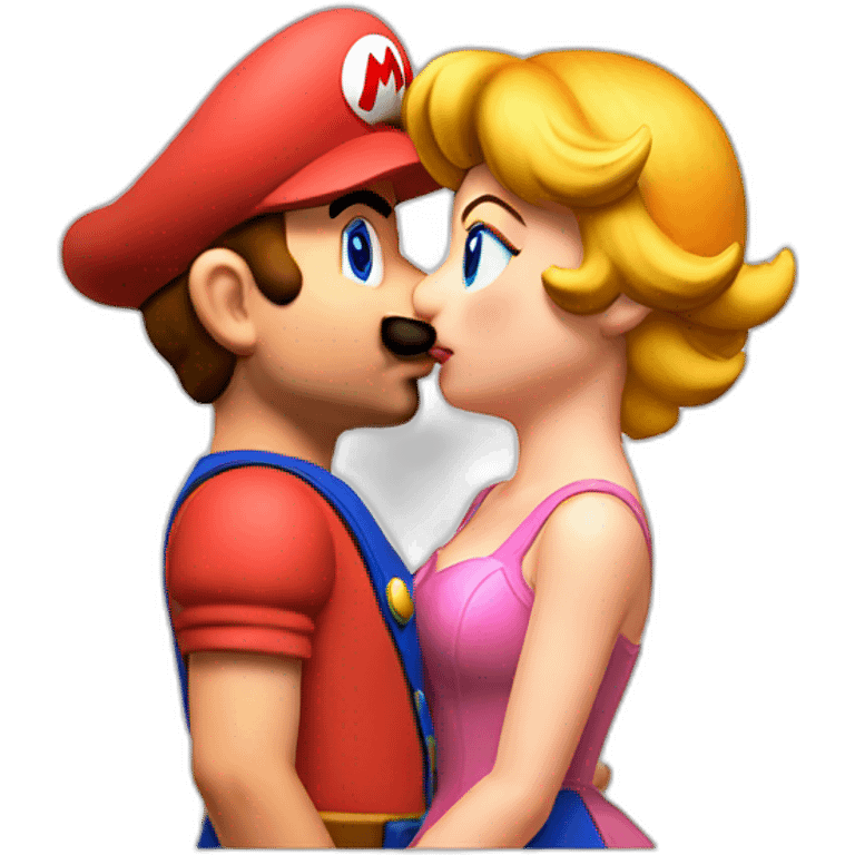 mario kissing peach emoji