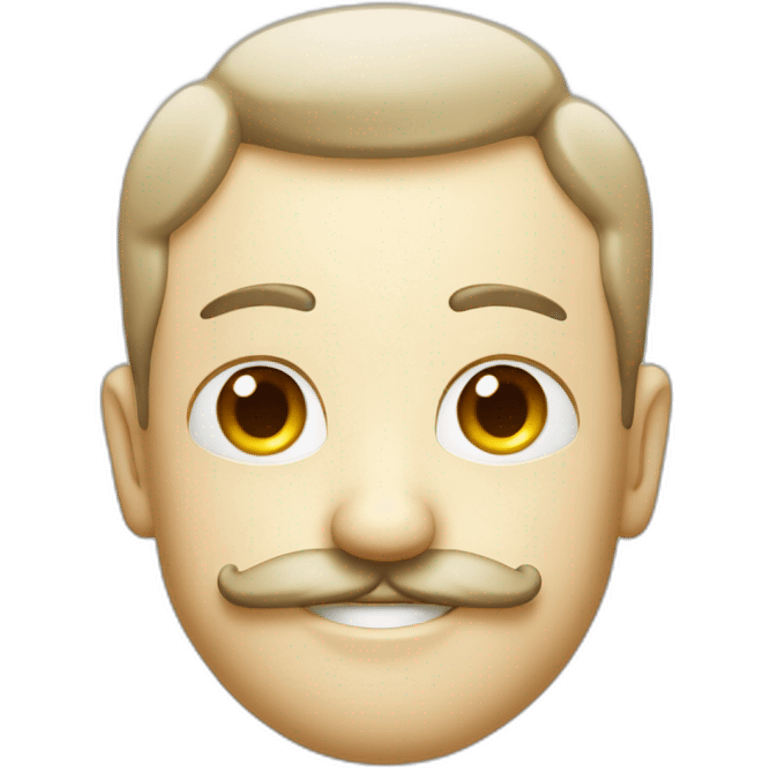 white smirking face with mustache emoji