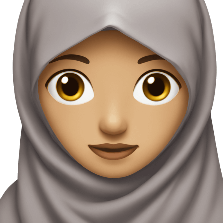 Girl wearing niqab with medium skin and dark brown eyes emoji