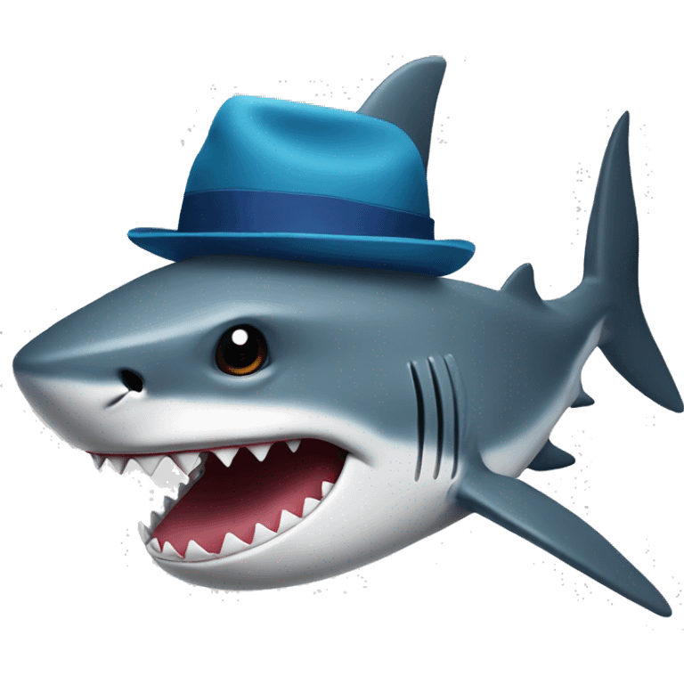 Shark with hat emoji