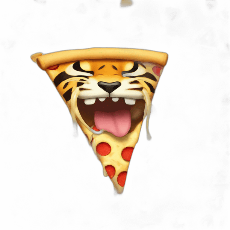 Un tigre qui mange une pizza emoji