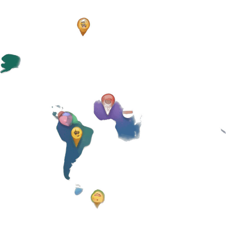 A map of the world with pins of different colors or shapes to represent different geographic locations.
The colors or shapes of the pins could represent different audience segments, such as age, gender, interests, etc. emoji