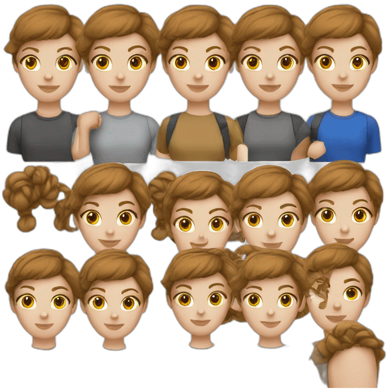 a white student with short brown hair with hairstyle French crop emoji