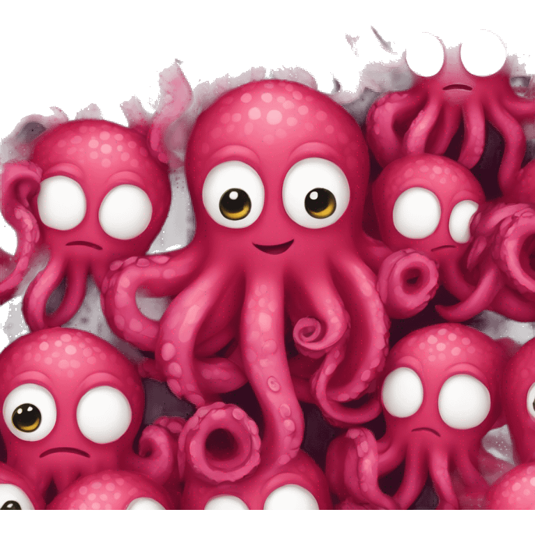 raspberry red cartoon octopus smiling emoji