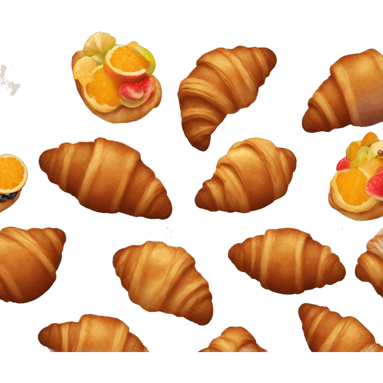 croissant farci au chocolat et fruits emoji