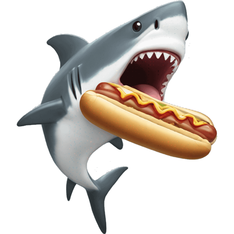 Shark eating hotdog emoji