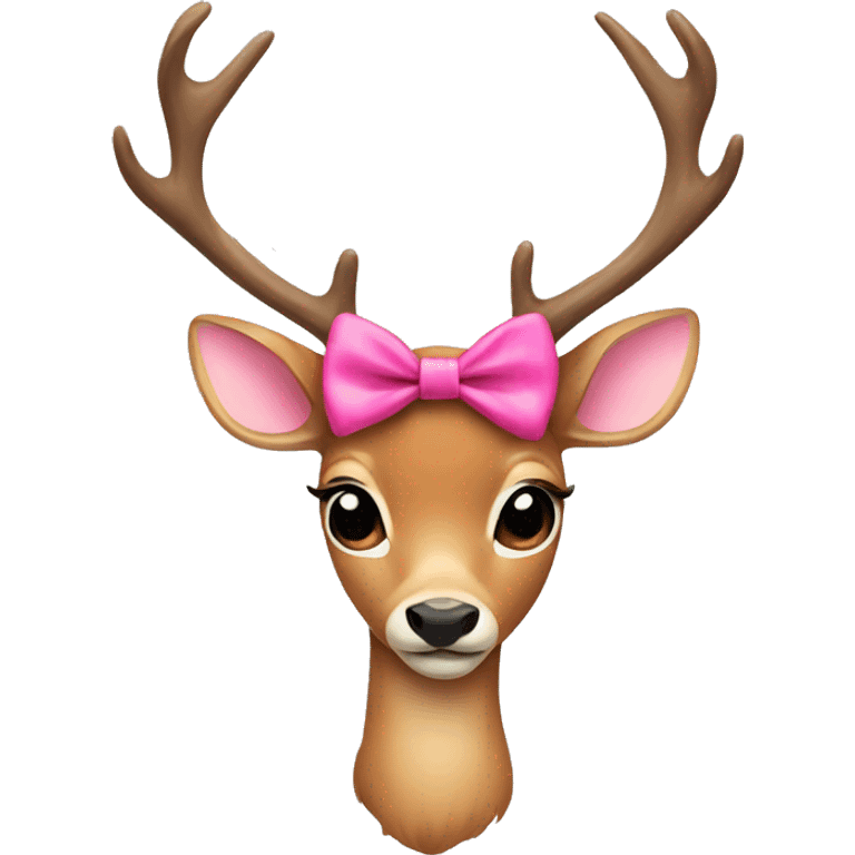 Deer with pink bow emoji