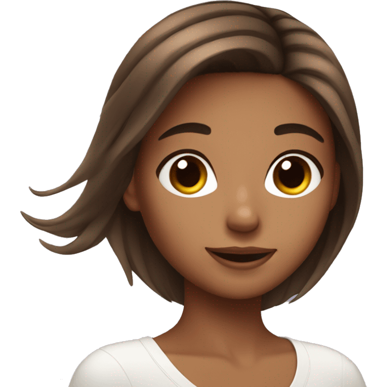 girl doing skincare brown hair emoji