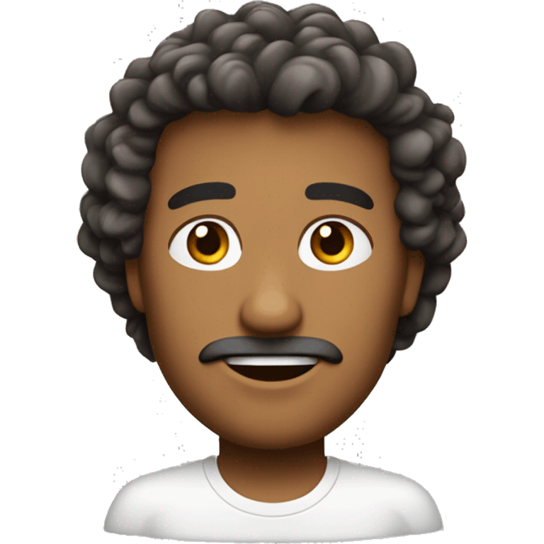 Homem, pela clara, cabelo castanho, olhos castanhos, cabelo de topete, sorrindo. emoji