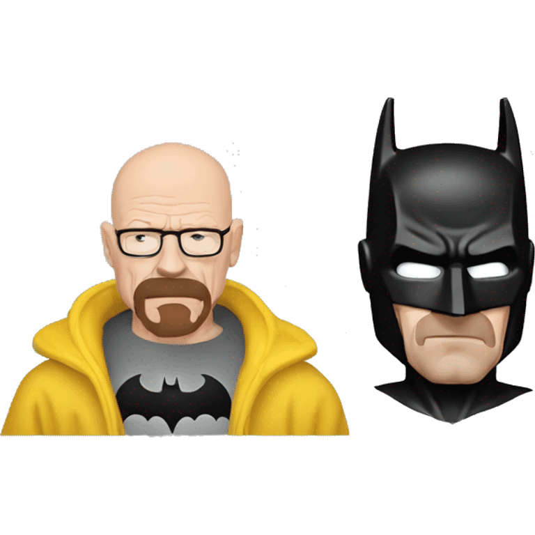 Batman staring at Walter White emoji