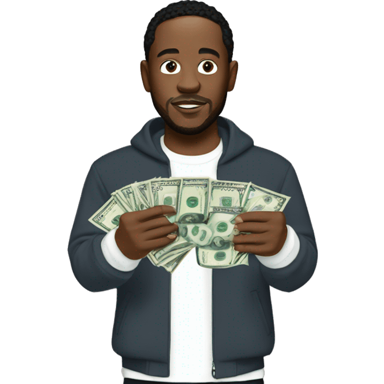 Kendrick lamar Holding money in both hands emoji