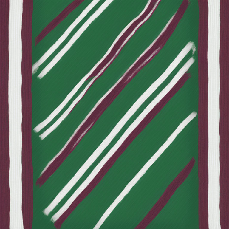 Green scarf, with one thick burgundy stripe between two thinner white stripes in the middle emoji