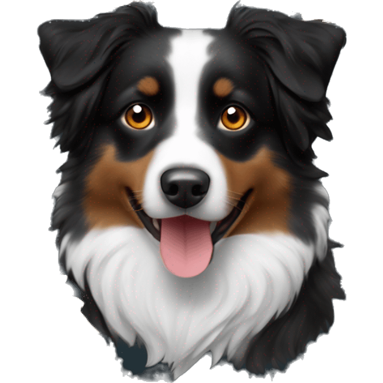 Autumn leaf garland Small black australian shepherd dog emoji