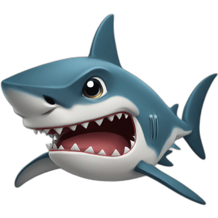 Angry shark emoji