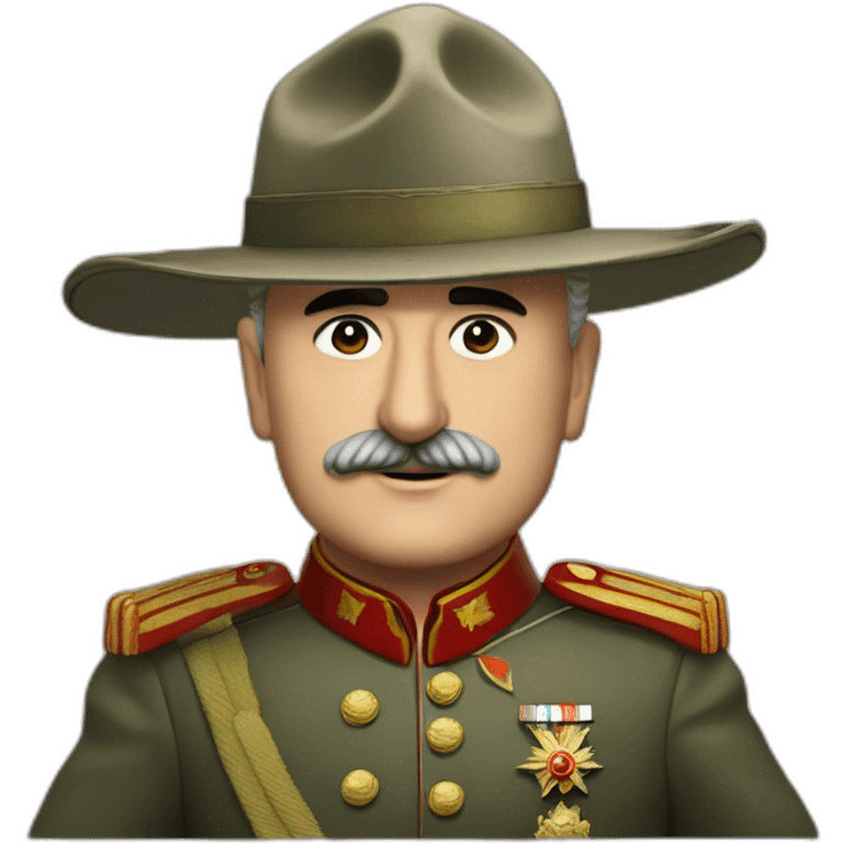 General Francisco Franco saludando, con el valle de los caidos de fondo y sin ningun tipo de sombrero emoji