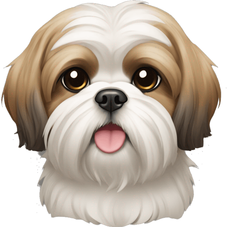 perro shih tzu; imagen de pensar emoji