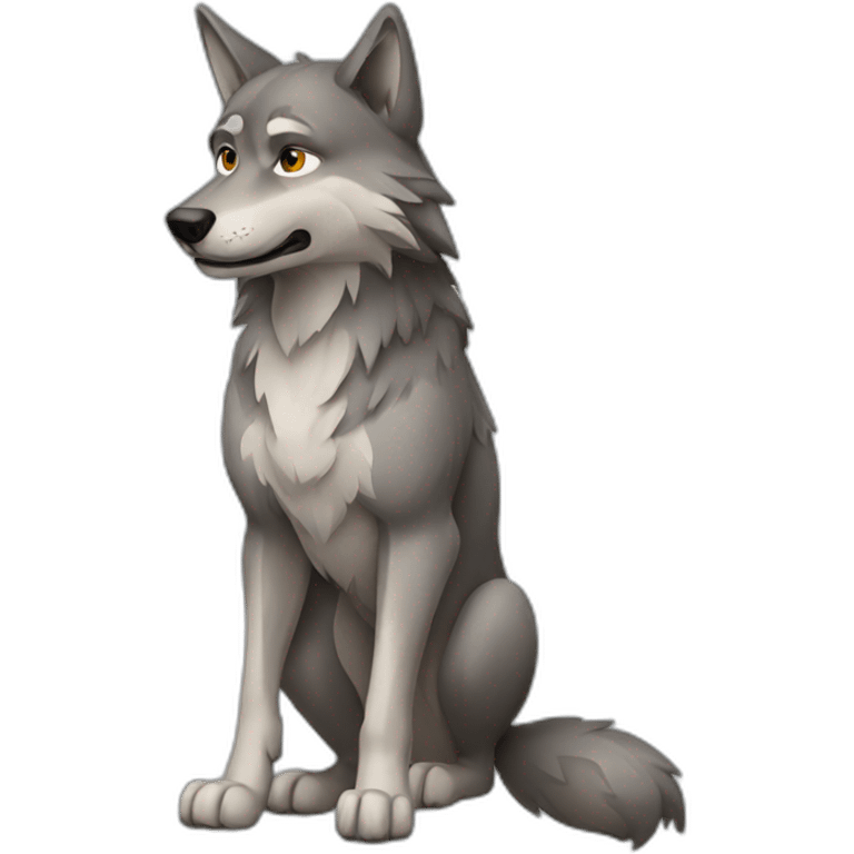 wolf full body emoji