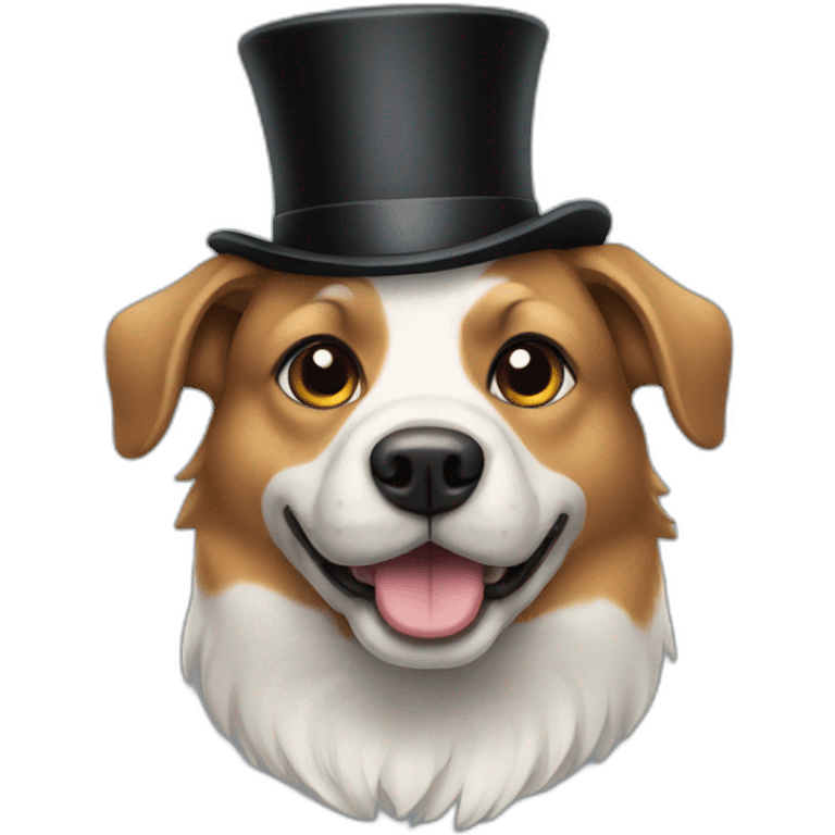 Dog wearing top hat emoji