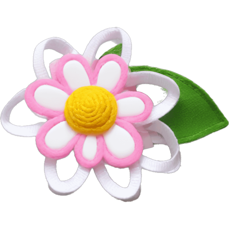 Summer flower hair clip pink and white emoji